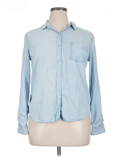 Pre-owned Ecothreads Long Sleeve Button Down Shirt In Blue