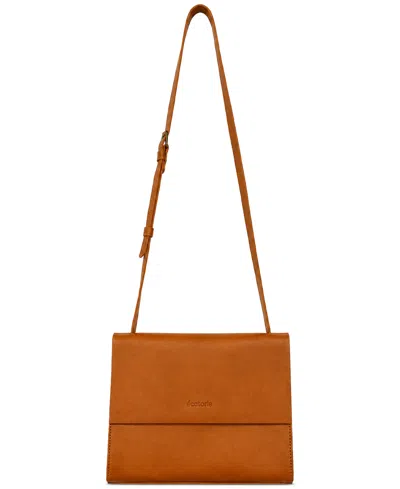 Écotorie Betty Minimalist Leather Crossbody Shoulder Bag In Caramel