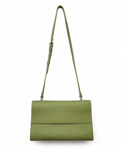Écotorie Betty Minimalist Leather Crossbody Shoulder Bag In Sea Kelp