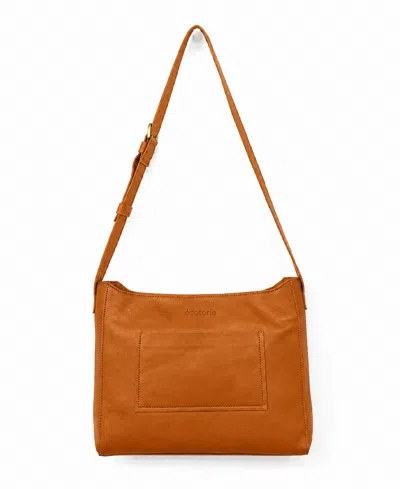 Écotorie Brigitte Leather Minimalist Crossbody Bag In Caramel