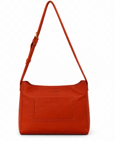 Écotorie Brigitte Leather Minimalist Crossbody Bag In Rust