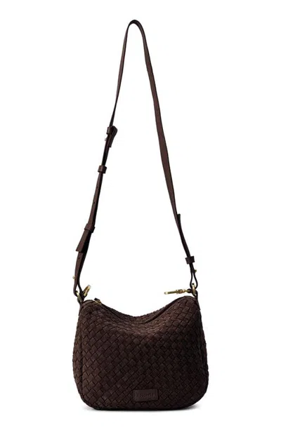 Écotorie Ecotorie Carrie Woven Suede Crossbody Bag In Chocolate