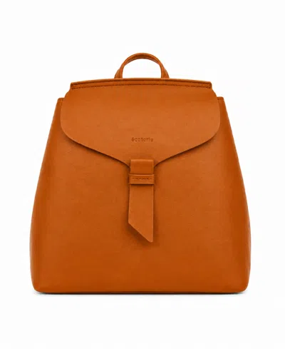 Écotorie Clementine Leather Expandable Adjustable-strap Backpack In Caramel