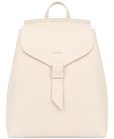 Écotorie Clementine Leather Expandable Adjustable-strap Backpack In Warm White