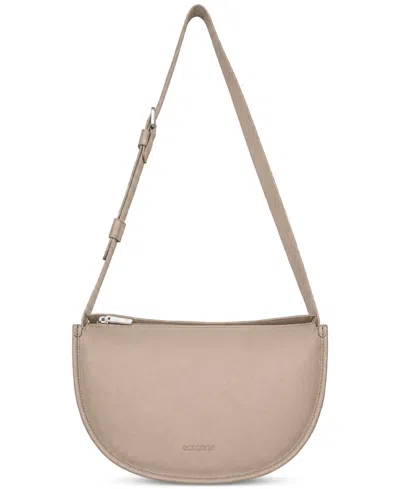 Écotorie Dora Leather Adjustable Crossbody Bag In Warm White