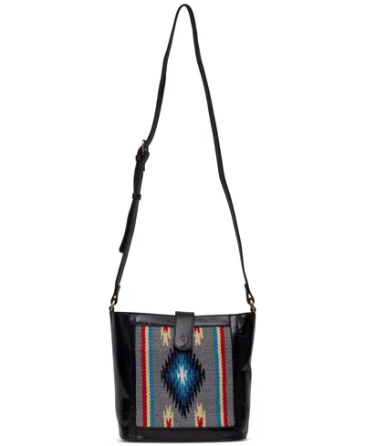 Écotorie Dunlap Aztec-inspired Leather Crossbody Bag In Black