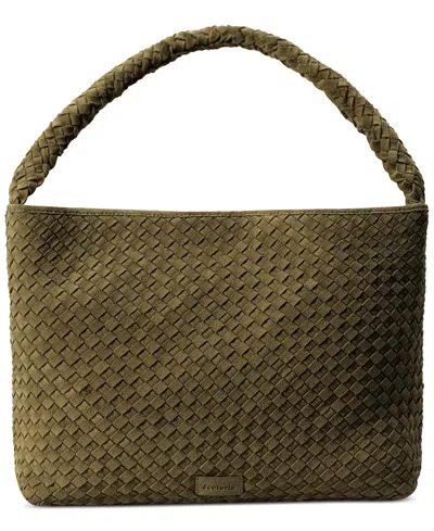 Écotorie Ecoterie San Antonio Woven Suede Hobo Bag In Olive