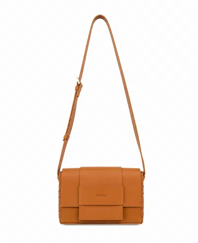 Écotorie Iris Leather Adjustable Crossbody Bag In Caramel