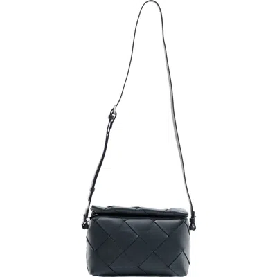 Écotorie Ecotorie Maude Woven Leather Crossbody Bag In Black