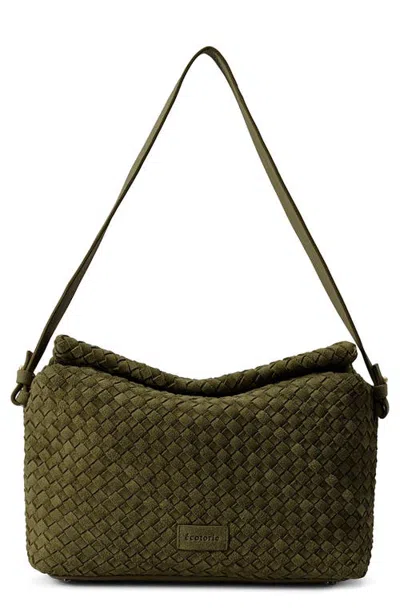 Écotorie Ecotorie Miranda Woven Suede Shoulder Bag In Olive