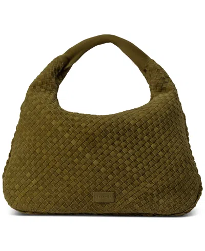Écotorie San Angelo Woven Large Suede Hobo Handbag In Olive