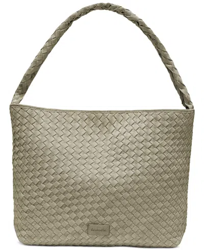 Écotorie San Antonio Woven Leather Hobo Bag In Pistachio