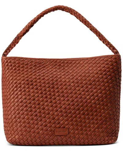 Écotorie San Antonio Woven Structured Leather Hobo Bag In Brandy