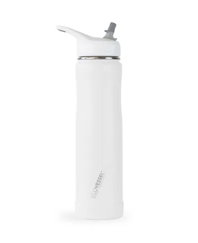 Ecovessel Summit Trimax Insulated Stainless Steel Bottle With Flip Straw Lid And Silicone Bumper, 24 oz In White