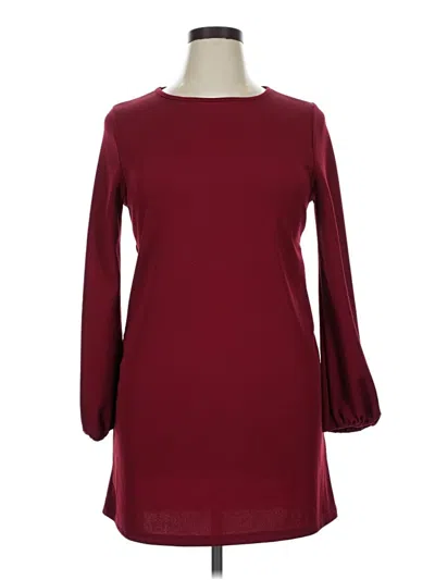 Pre-owned Ecowish 3/4 Sleeve Top Burgundy Boatneck Tops
