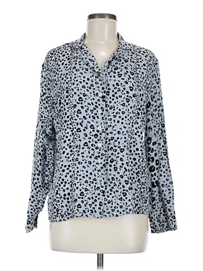 Pre-owned Ecowish Long Sleeve Blouse In Blue