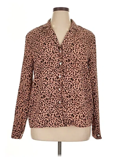 Pre-owned Ecowish Long Sleeve Blouse In Brown