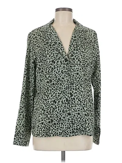 Pre-owned Ecowish Long Sleeve Blouse In Green