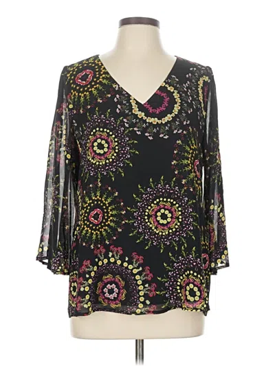 Pre-owned Ecru 3/4 Sleeve Blouse In Black