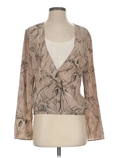 Pre-owned Ecru 3/4 Sleeve Blouse In Tan