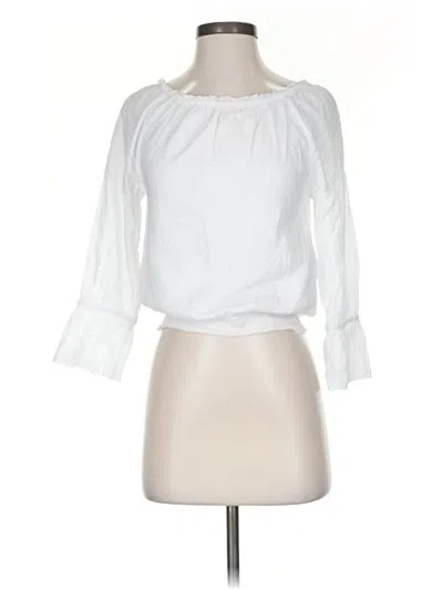 Pre-owned Ecru 3/4 Sleeve Blouse In White