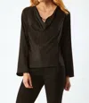 Ecru Andrew Dropped Blouse In Black In Black