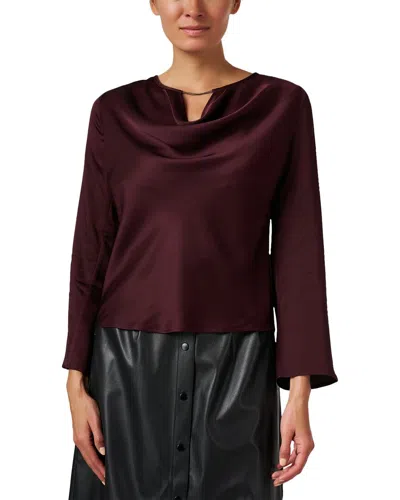 Ecru Andrews Blouse In Burgundy