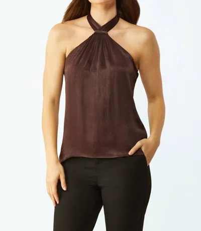Ecru Berry Halter With Baby Chain Top In Deep Plum In Brown