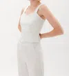 Ecru Blakely Cropped Layering Top In Raffia In Grey