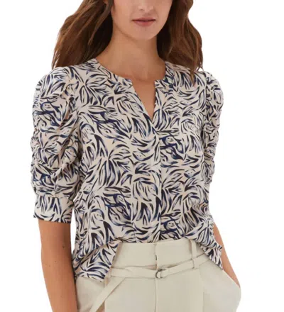 Ecru Blanchett Puff Sleeve Top In Equinox In Multi