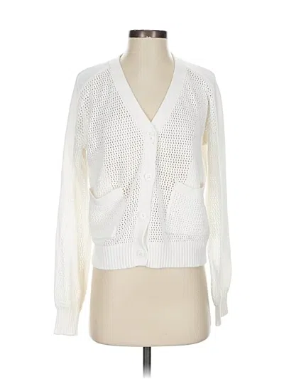 Pre-owned Ecru Cardigan Sweater In White