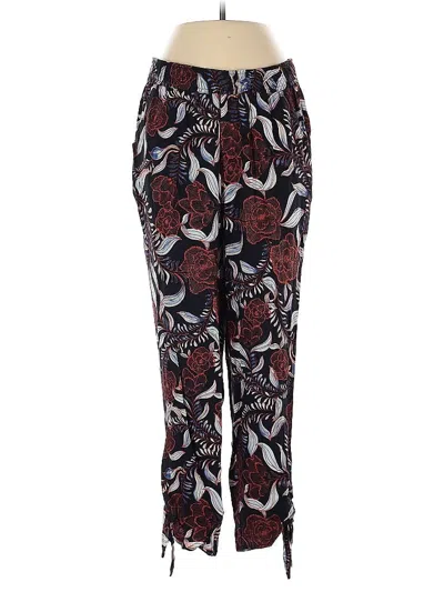 Pre-owned Ecru Casual Pants In Burgundy