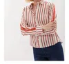 Ecru Davis Shirt With Twill Tape Detail In Warmth / Poppy Combo In Multi