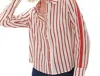 Ecru Davis Shirt With Twill Tape Detail In Warmth / Poppy Combo In Multi