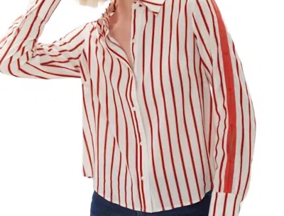 Ecru Davis Shirt W/twill In Poppy Stripe In Multi
