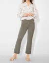 Ecru Dylan Cropped Jean With Fray Hem In Soft Sage In Green