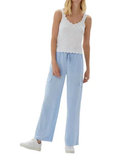 Ecru Easy Leg Cargo Pant In Ice In Blue