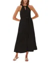 Ecru Hathaway Embroidered Halter Dress In Black