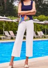 Ecru Franklin Wide Leg Cropped Pant In White In White