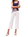 Ecru Franklin Wide Legged Cropped Pant In White In White