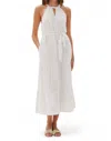 Ecru Hathaway Embrderd Halter Dress In White In White