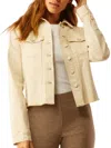 Ecru Jean Jacket With Fray Hem In Sandstone In Silver
