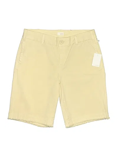 Ecru Khaki Shorts In Yellow