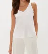 Ecru Kidman Reversible Satin Shell Top In White In White