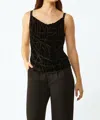 Ecru Knightley Velvet Burnout Camisole In Black In Black