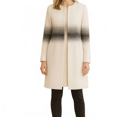 Ecru Long Blazer In Winter White In Multi
