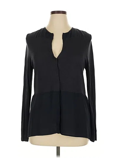 Pre-owned Ecru Long Sleeve Blouse In Black