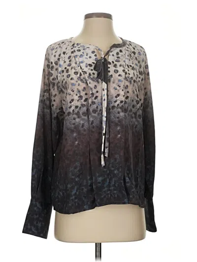 Ecru Long Sleeve Blouse In Blue