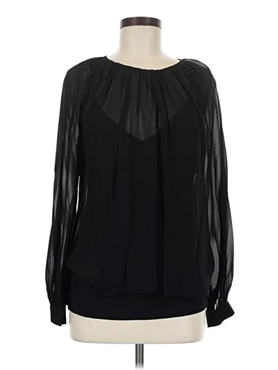 Pre-owned Ecru Long Sleeve Blouse In Black