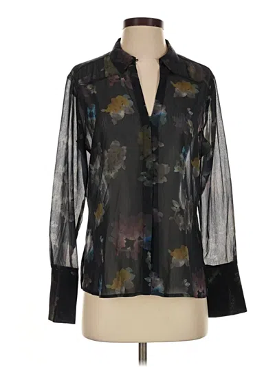 Pre-owned Ecru Long Sleeve Blouse In Black